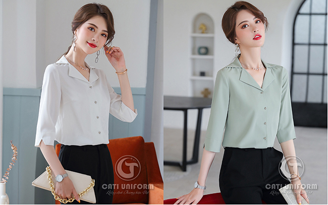 áo sơ mi công sở nữ dáng thủ thư