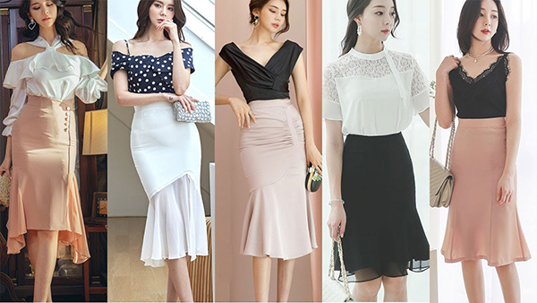 chân váy xoè đuôi cá công sở