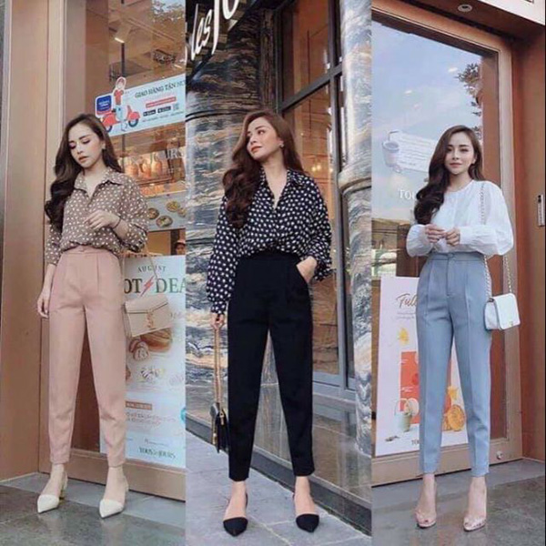 quần nữ công sở dáng baggy