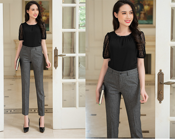 quần tây nữ công sở dáng ống côn
